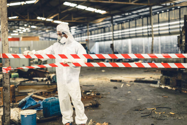 Professional Biohazard Cleanup technician working in Marion, TX